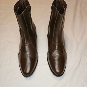 Men's Stacy Adams Santos Side Zip Boot Soft Leather Cognac 24855-221 Size 10M